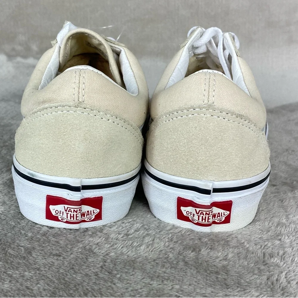 Vans Old Skool Shoes‎ Men 6.5 Women 8 Off White Suede Skate Sneakers NEW